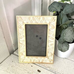 Ornate Gold Feather Leaf Floral Carved Look Picture Photo Frame 3x5 Photo Malden